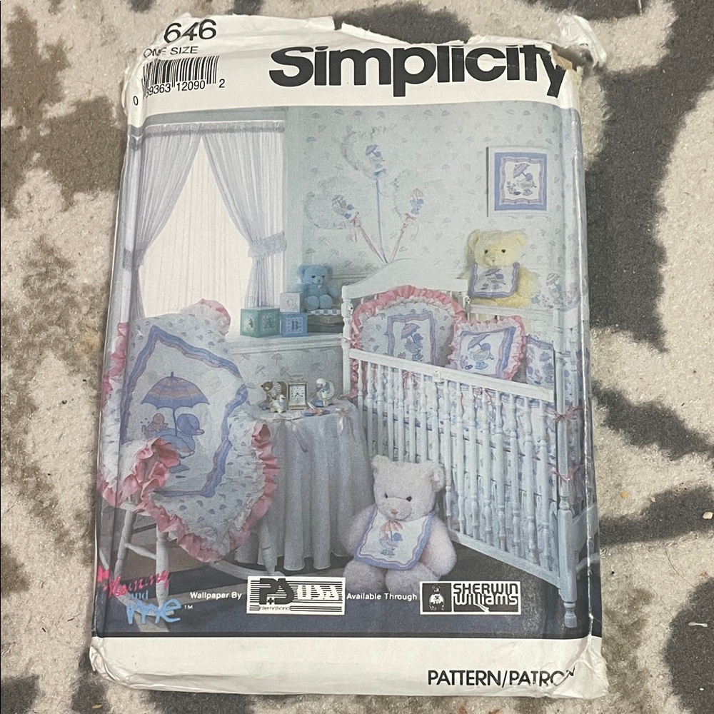Vintage Simplicity Quilted Baby Bedding Pattern Set